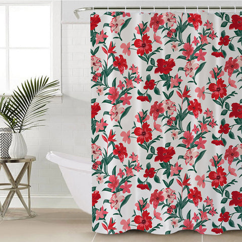 Image of Red Flowers SWYL2243 Shower Curtain