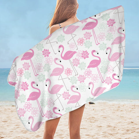 Image of Pink Flamingos SWYL2245 Bath Towel