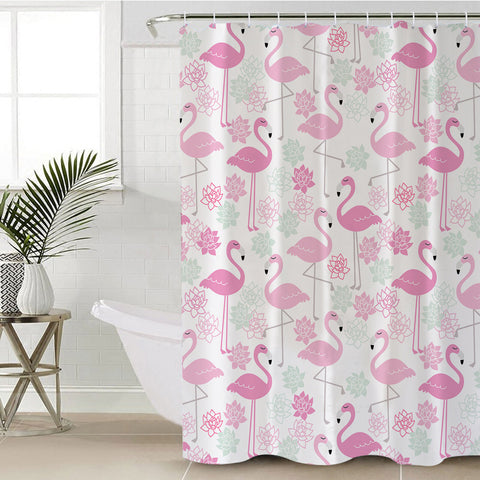 Image of Pink Flamingo SWYL2245 Shower Curtain