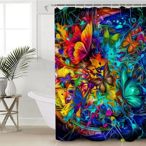Image of Hypnotic Butterflies SWYL2253 Shower Curtain