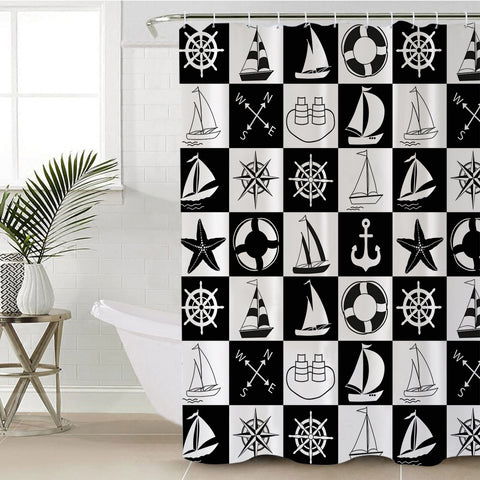 Image of Sailing Themed SWYL2327 Shower Curtain