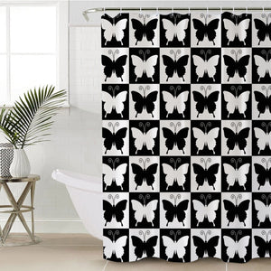 Checked Butterfly Boxes SWYL2328 Shower Curtain