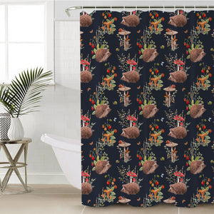 Wild Hedgehog Black SWYL2331 Shower Curtain