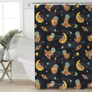 Space Sloth SWYL2382 Shower Curtain