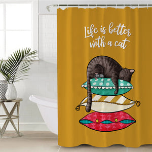 Snoozing Cat SWYL2400 Shower Curtain