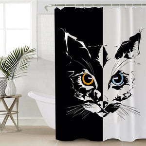 Half Cat SWYL2405 Shower Curtain