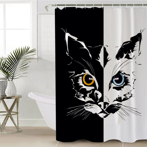 Image of Half Cat SWYL2405 Shower Curtain