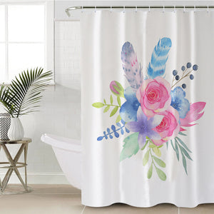 Flowers & Feathers SWYL2412 Shower Curtain