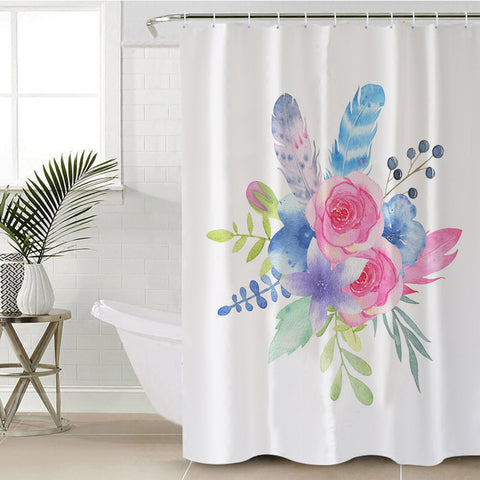 Image of Flowers & Feathers SWYL2412 Shower Curtain