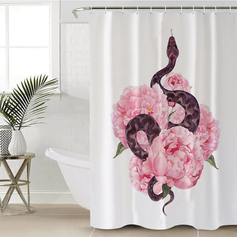 Image of Snake & Flowers SWYL2420 Shower Curtain