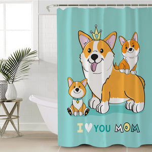 Corgi Fam SWYL2432 Shower Curtain