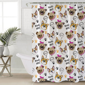 Hug Me Puppies SWYL2423 Shower Curtain