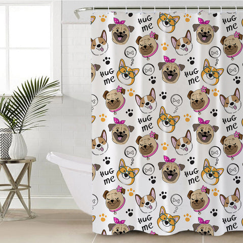 Image of Hug Me Puppies SWYL2423 Shower Curtain