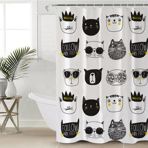 Cat Faces SWYL2472 Shower Curtain