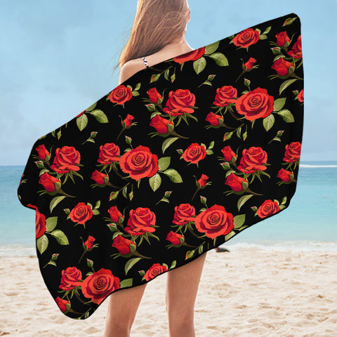 Image of Red Roses SWYL2479 Bath Towel