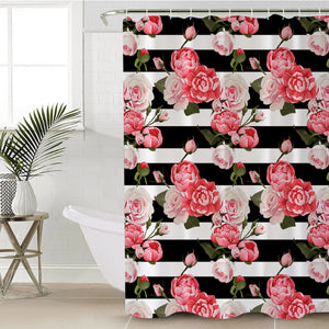 Roses & Stripes SWYL2484 Shower Curtain