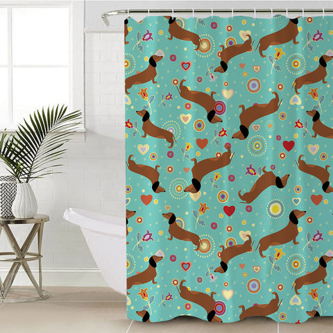 Image of Dachshund Patterns SWYL2489 Shower Curtain