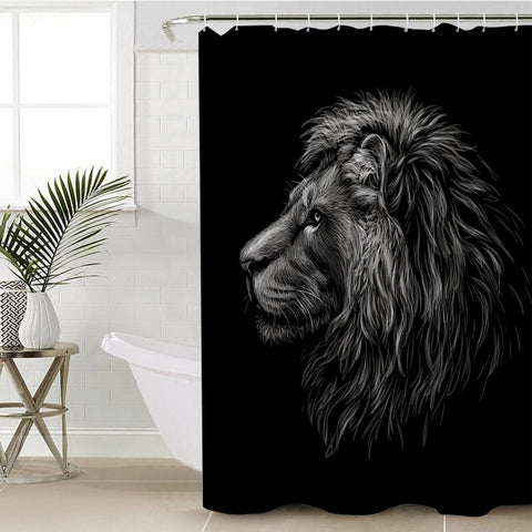Image of Lion Portrait SWYL2492 Shower Curtain