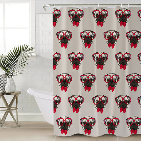 Image of Puggies Patterns SWYL2517 Shower Curtain