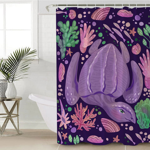 Image of Purple Turtle SWYL2521 Shower Curtain