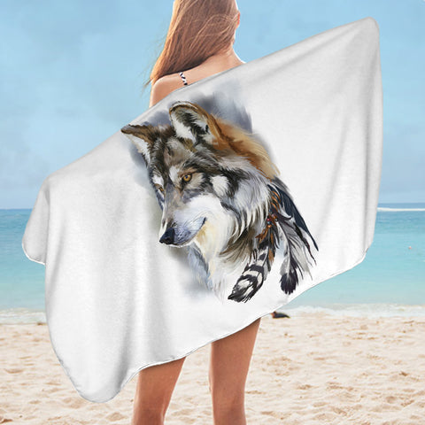 Image of Tribal Wolf SWYL2697 Bath Towel
