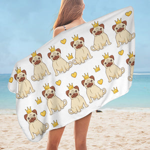 Crowned Pug SWYL2712 Bath Towel
