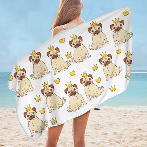 Image of Crowned Pug SWYL2712 Bath Towel