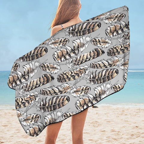 Image of Stripes Feathers SWYL2718 Bath Towel