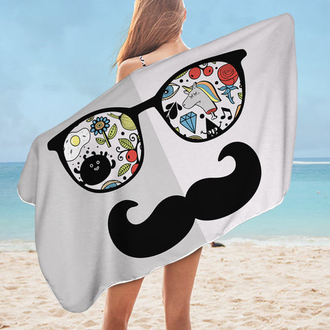 Image of Glasses & Mustaches SWYL2870 Bath Towel