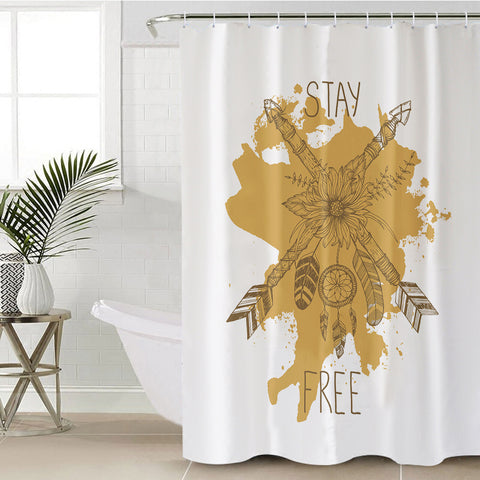 Image of Stay Free Bronze Arrow Dreamcatcher SWYL3302 Shower Curtain