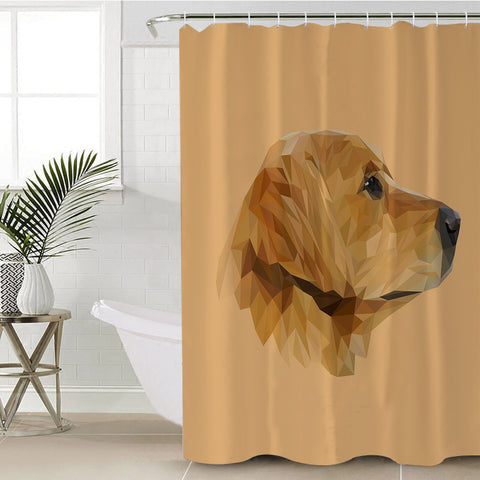 Image of Golden Retriever Illustration Shade of Brown SWYL3303 Shower Curtain