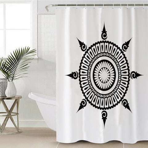 Image of B&W Simple Mandala SWYL3314 Shower Curtain