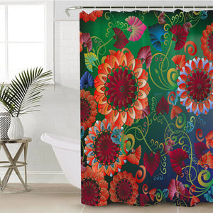 Hot Color Flowers SWYL3316 Shower Curtain