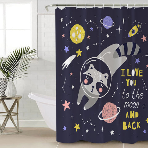 Image of To The Moon And Back SWYL3323 Shower Curtain