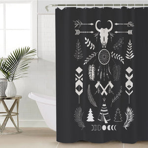 B&W Bohemian Pattern SWYL3335 Shower Curtain