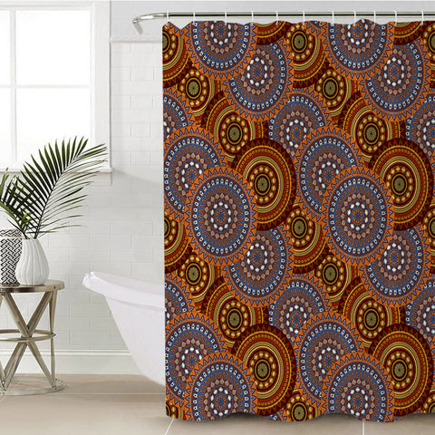 Image of Round Mandala Aztec SWYL3342 Shower Curtain