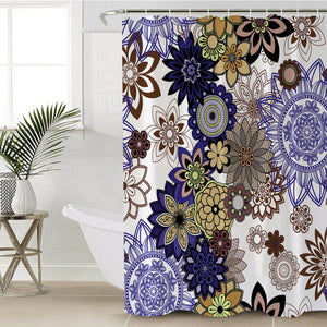 Round Floral Aztec SWYL3343 Shower Curtain