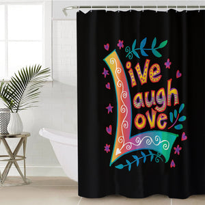 Colorful Live Laugh Love SWYL3346 Shower Curtain