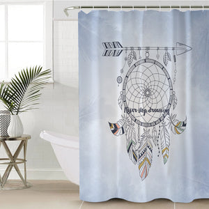 Never Stop Dreaming Round Dreamcatcher SWYL3357 Shower Curtain