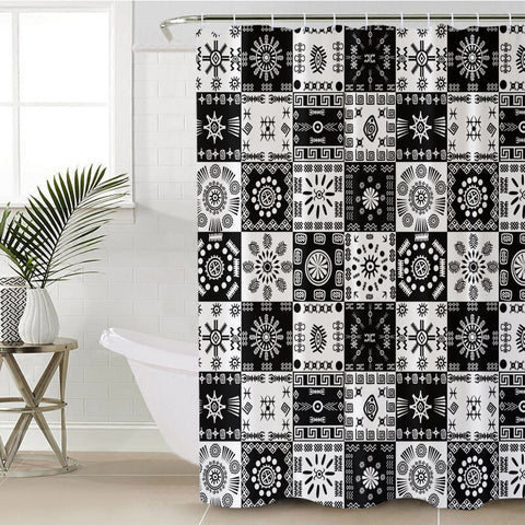 Image of Aztec Checkerboard SWYL3361 Shower Curtain