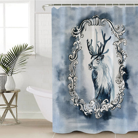 Image of Elk Sketch On The Mirror SWYL3366 Shower Curtain