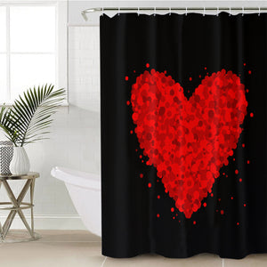 Red Dot Heart SWYL3377 Shower Curtain