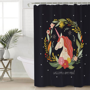 Colorful Floral Unicorn Are Real SWYL3378 Shower Curtain