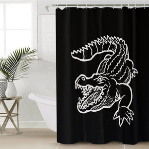 B&W Crocodile Sketch SWYL3382 Shower Curtain
