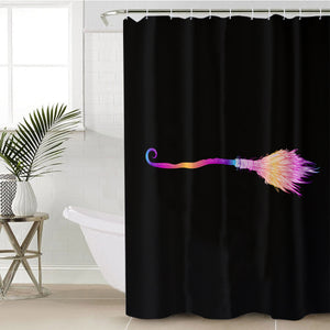 Colorful Gradient Flying Broom SWYL3383 Shower Curtain