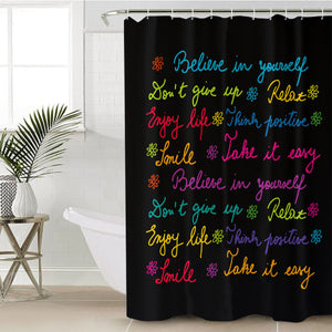 Colorful Believe In Yourself Text SWYL3387 Shower Curtain