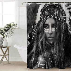 B&W Aboriginal Woman Pattern SWYL3459 Shower Curtain