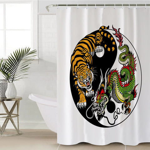 Image of Asian YinYang Tiger & Dragon SWYL3460 Shower Curtain
