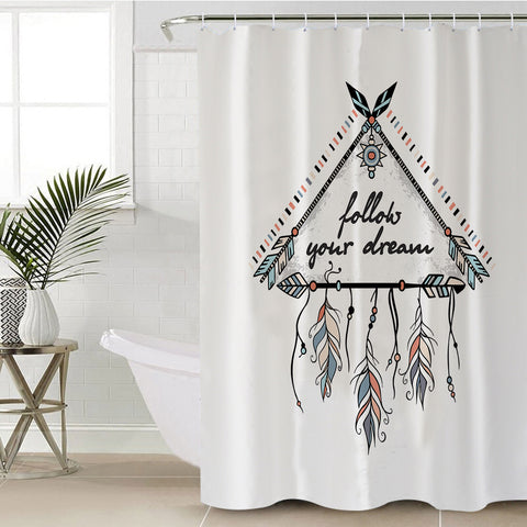 Image of Follow Your Dream Triangle Dreamcatcher SWYL3462 Shower Curtain