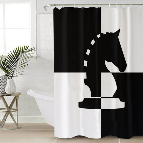 Image of B&W Horse Check SWYL3463 Shower Curtain